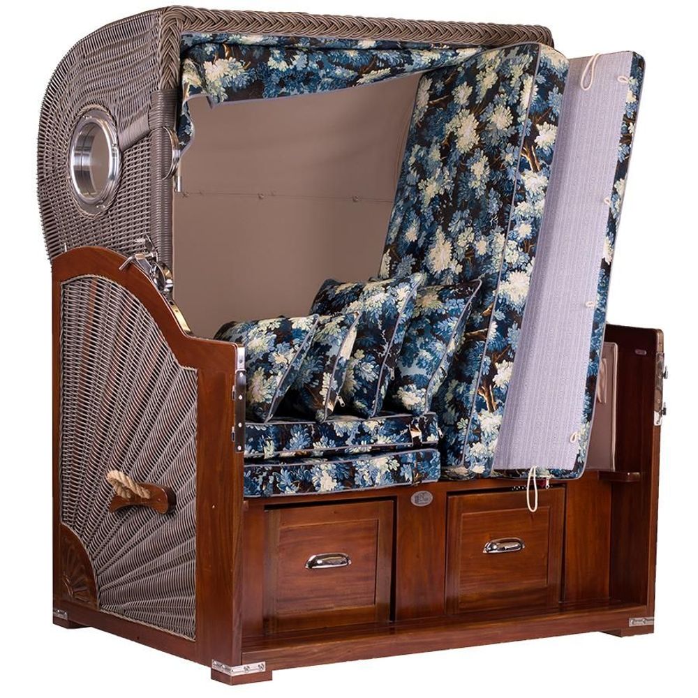 Transats - STRANDKORB Fauteuil de Plage en Mahogany - HERITAGE 1864
