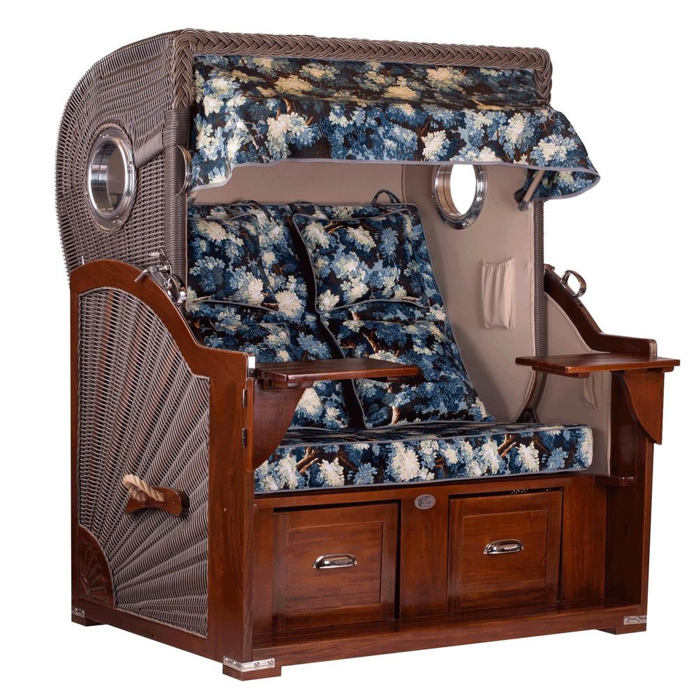 Transats - STRANDKORB Fauteuil de Plage en Mahogany - HERITAGE 1864