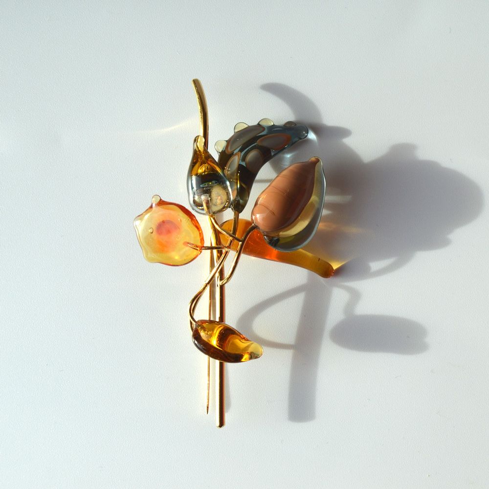 Cadeaux - Broche plaqué or 18k verre Murano artisan Onirica collection - CHAMA NAVARRO