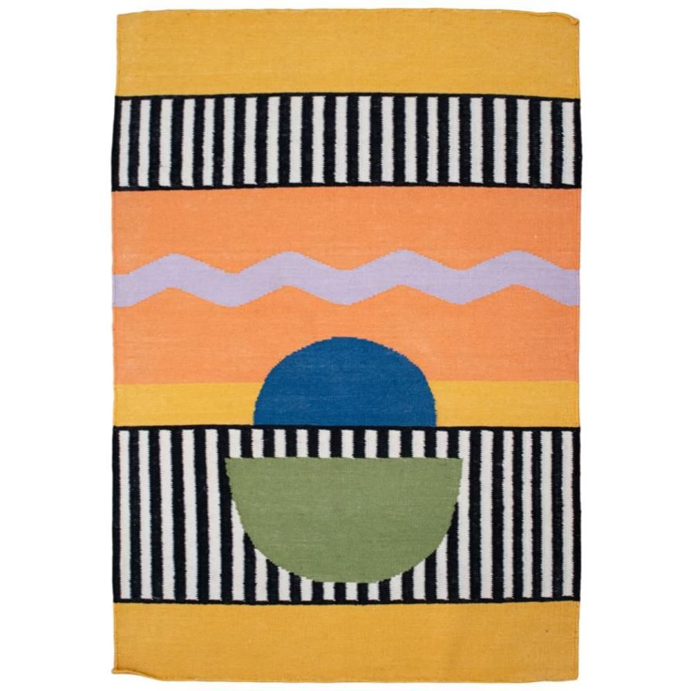 Tapis design - Tapis Full Moon en Laine Tissé à Plat - COLORTHERAPIS