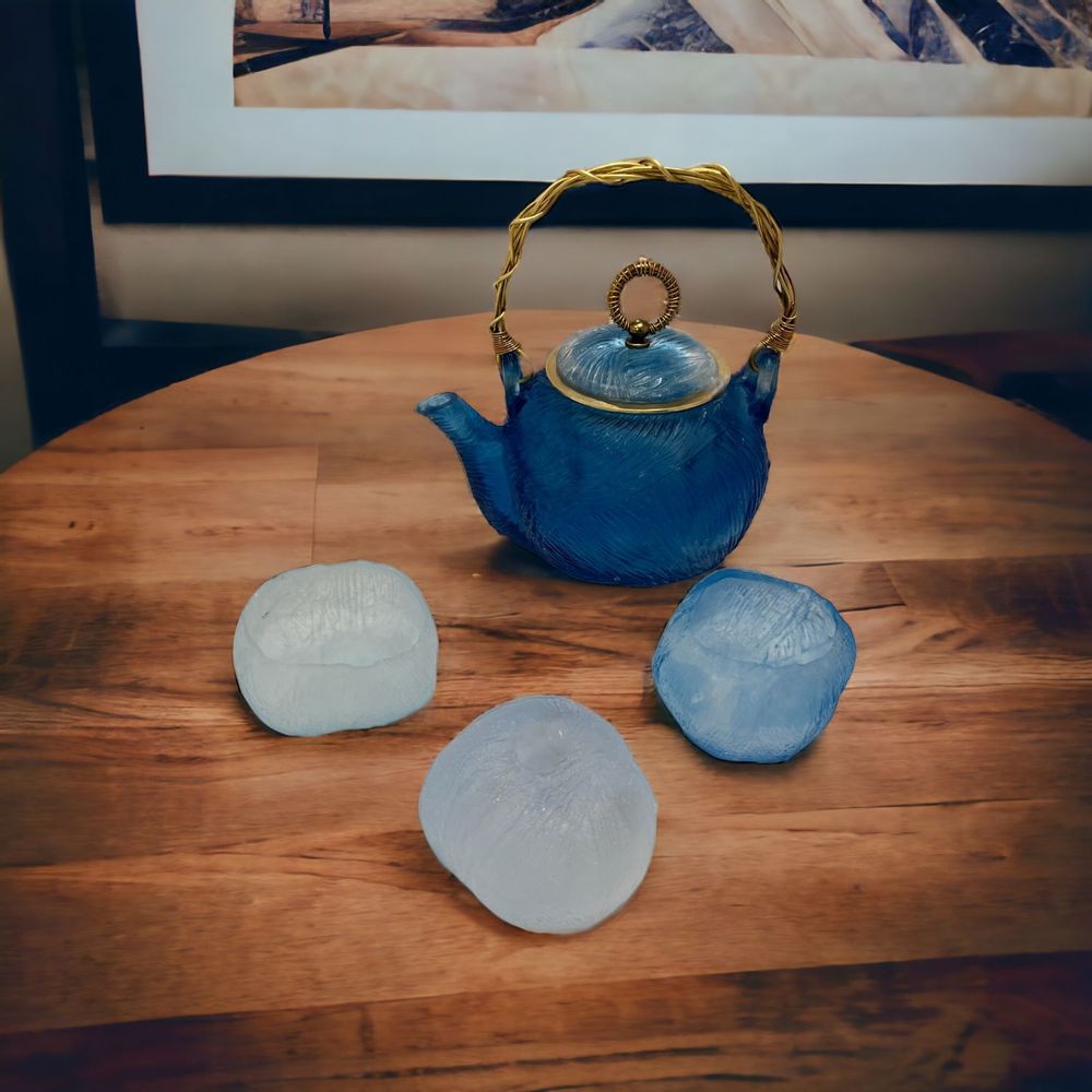 Accessoires thé et café - Théière pelote en pâte de verre et laiton - MARIE FLAMBARD