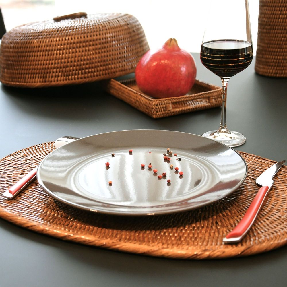 Formal plates - Marion natural rattan oval placemat - PAGAN