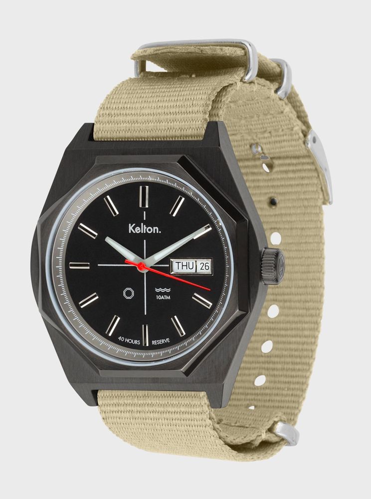 Montres et horlogerie - Montre octogone titane nato sable - KELTON