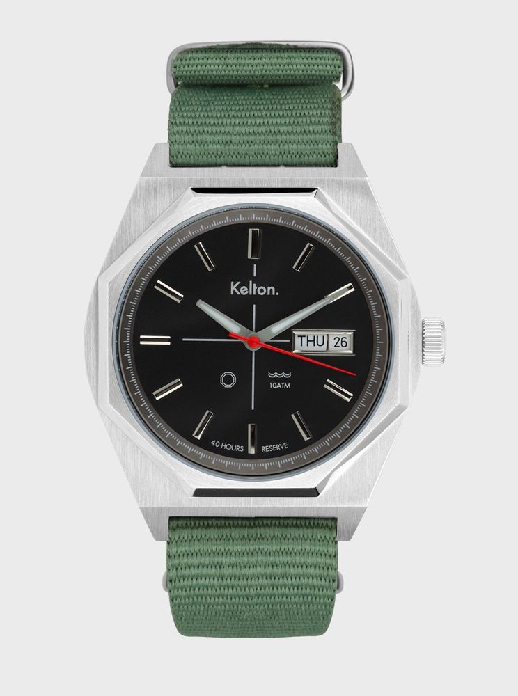 Montres et horlogerie - Montre Octogone silver nato kaki - KELTON