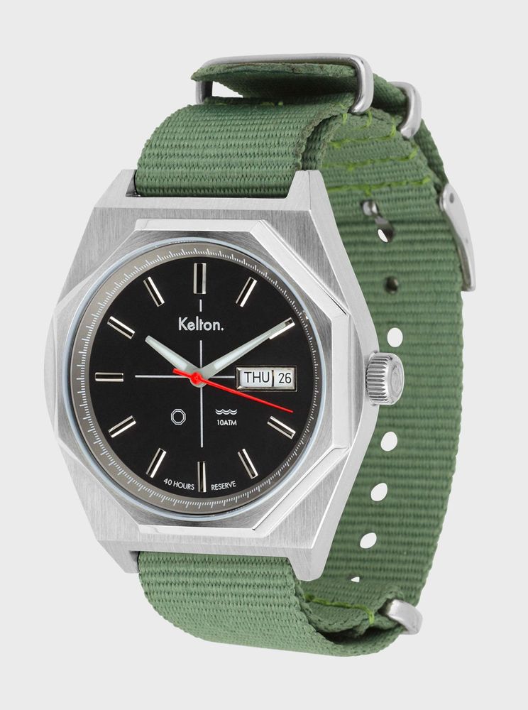 Montres et horlogerie - Montre Octogone silver nato kaki - KELTON