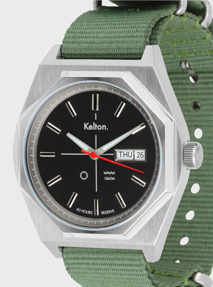 Montres et horlogerie - Montre Octogone silver nato kaki - KELTON