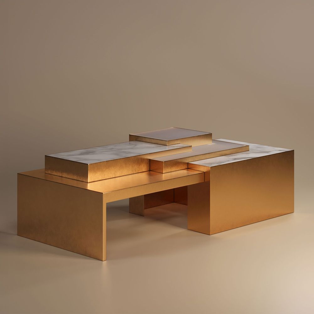 Tables basses - Table centrale carrée - PORUS STUDIO