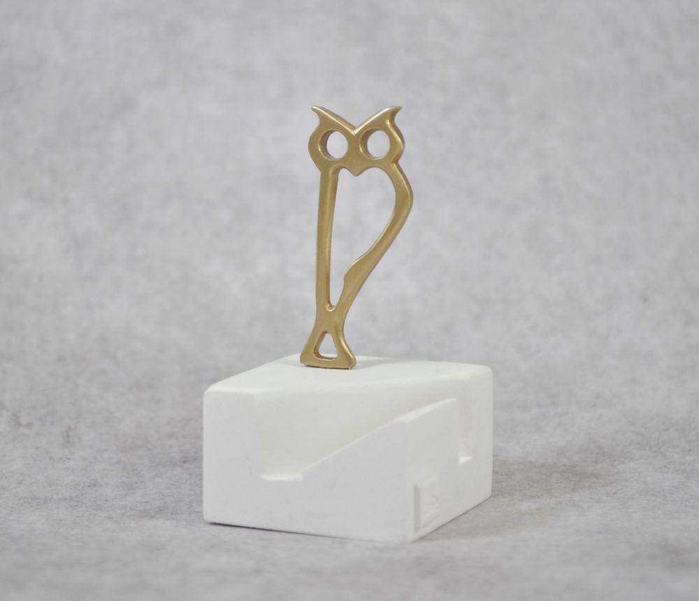 Sculptures, statuettes et miniatures - Titulaire de la carte, Statuette en bronze Hibou d'Athéna. - MATTER.