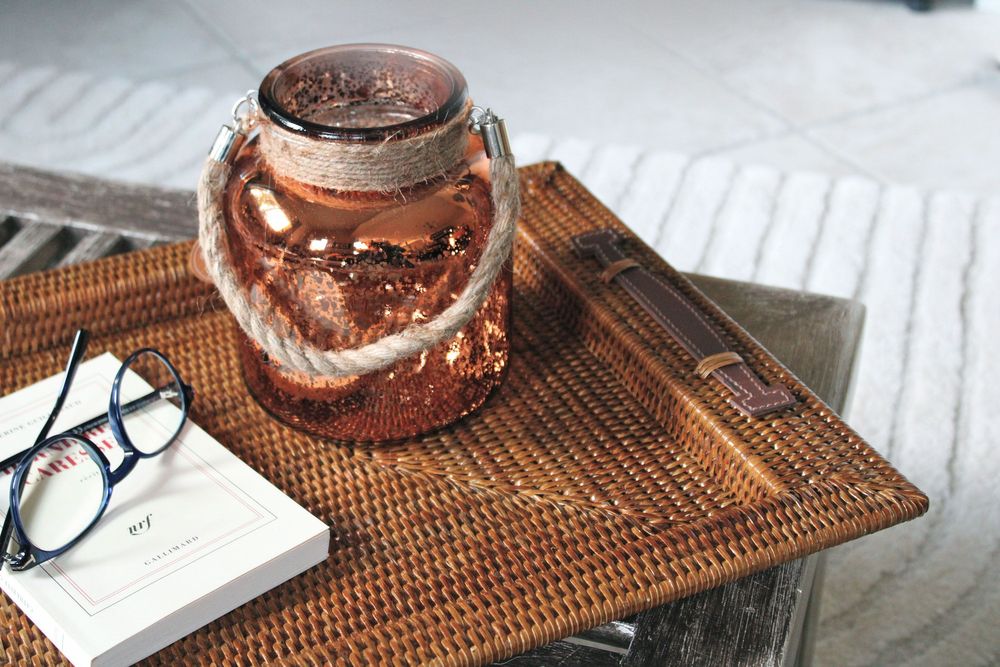 Trays - Oakkan rectangular tray, leather inserts - PAGAN