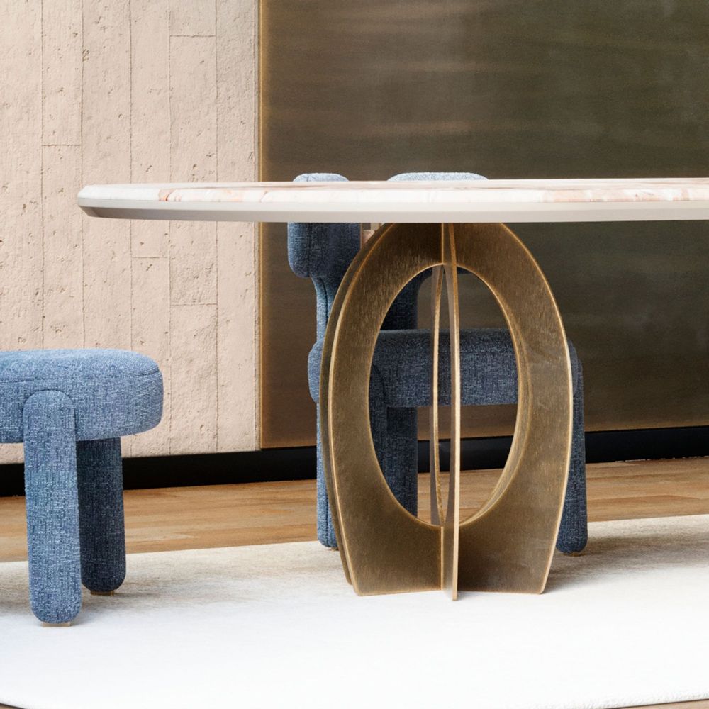 Tables Salle à Manger - Table de salle à manger ovale Boulder - PORUS STUDIO