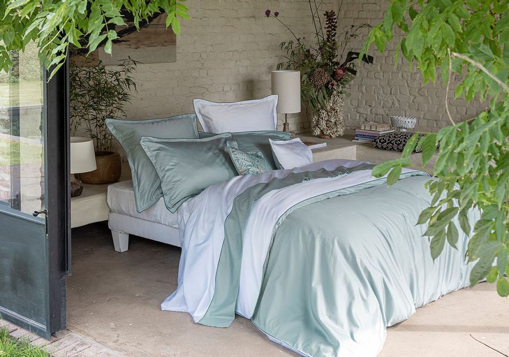 Linge de lit - Nobel Baltique / Blanc / Marine - Parure de lit personnalisable - ALEXANDRE TURPAULT
