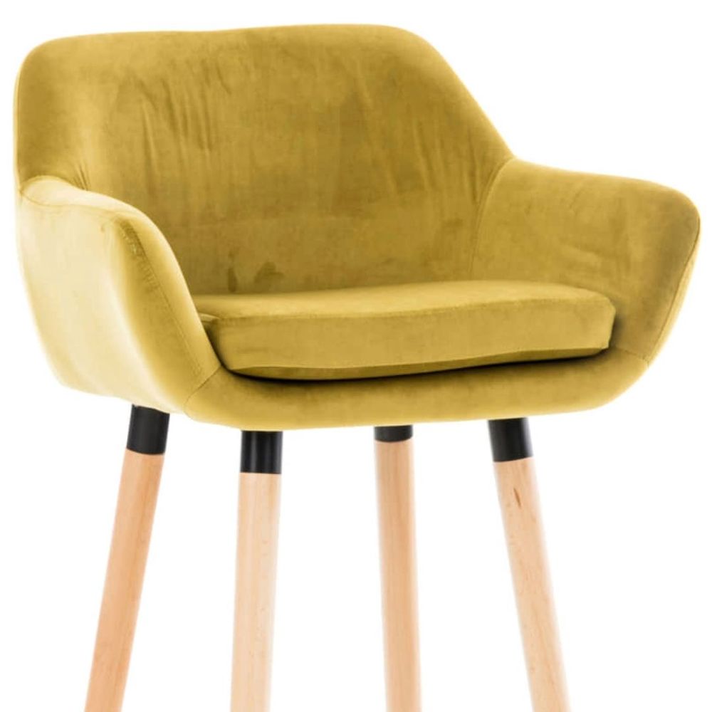 Stools - Grant velvet bar stool - VIBORR