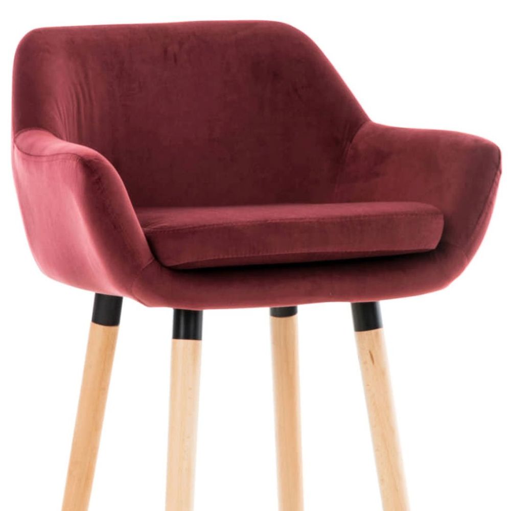 Stools - Grant velvet bar stool - VIBORR