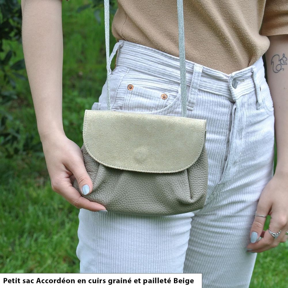 Bags and totes - Small Glitter Leather Accordion Bag - LA CARTABLIÈRE