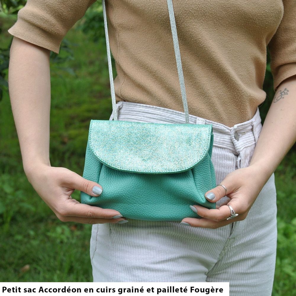 Bags and totes - Small Glitter Leather Accordion Bag - LA CARTABLIÈRE