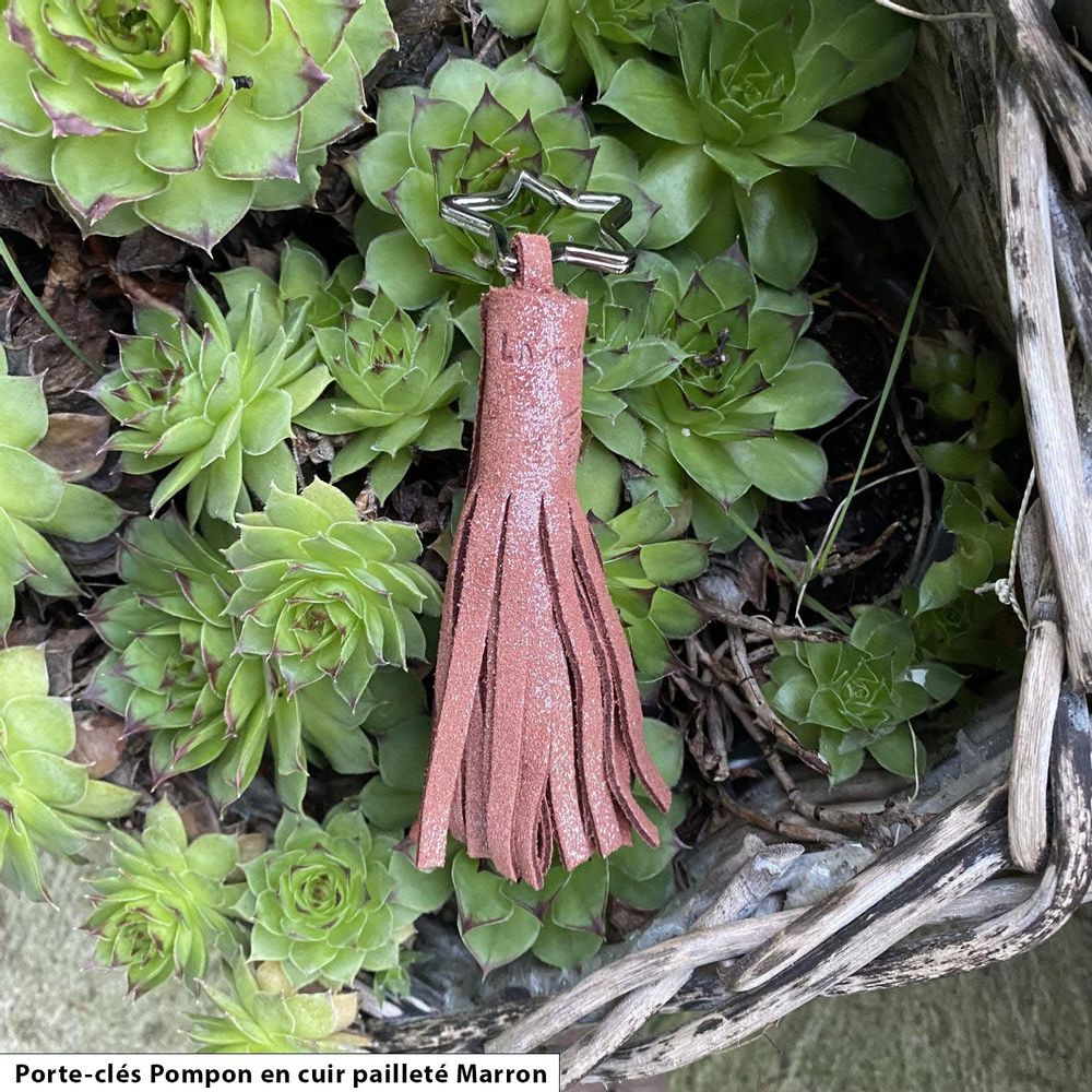 Leather goods - Glitter Leather Tassel Keychain - LA CARTABLIÈRE