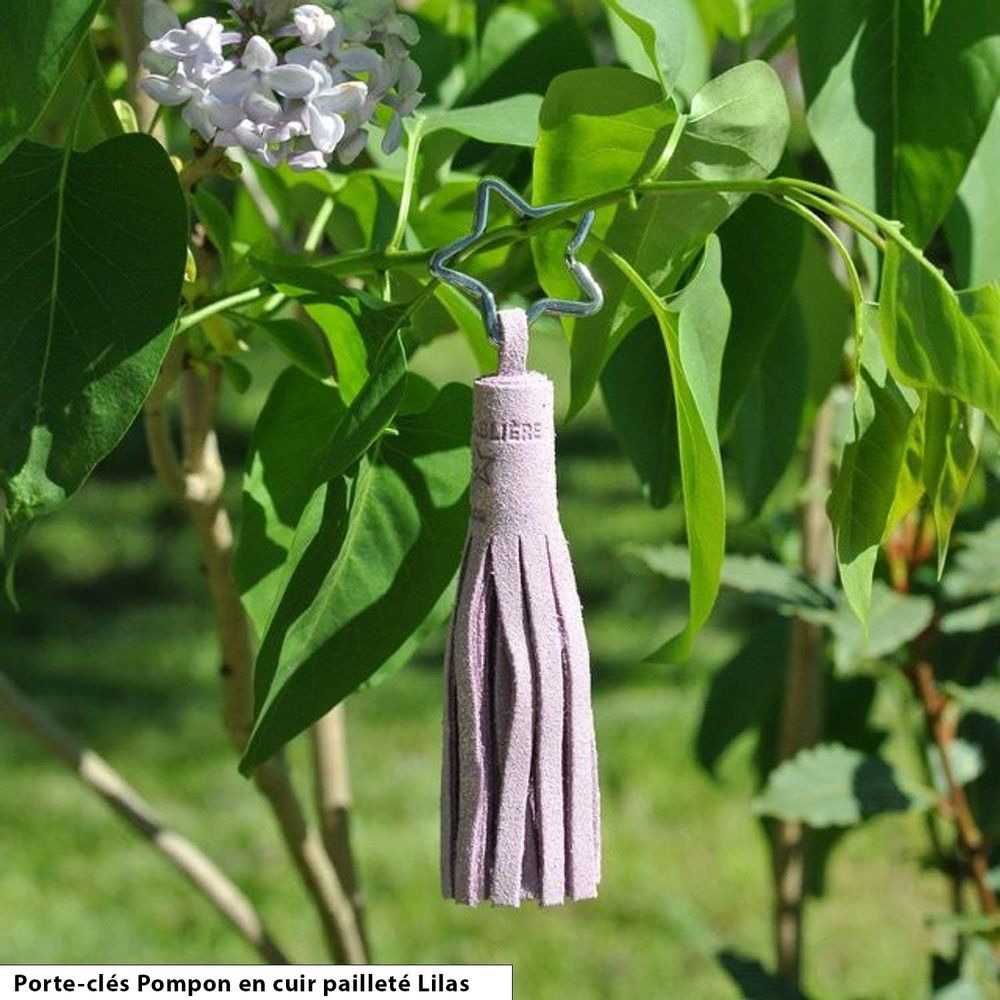 Leather goods - Glitter Leather Tassel Keychain - LA CARTABLIÈRE