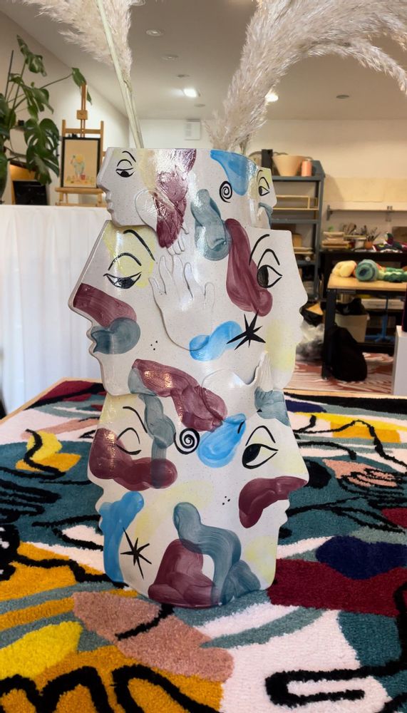 Ceramic - Openwork clay lamp / Ceramic totem-vase / Various objects between art and decoration - ALICE RIVIÈRE