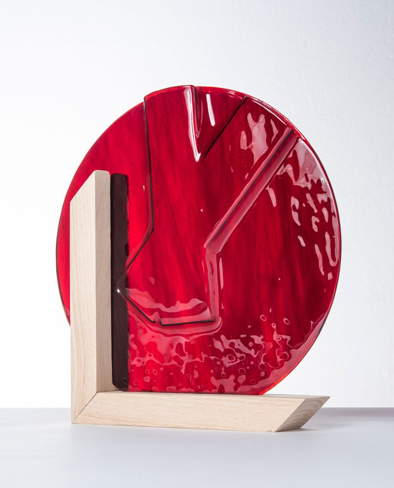 Verre d'art - Vase . BLOOD FALLS . M . Collection Time - AURORE BOUTER GLASS ART