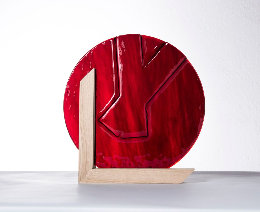 Verre d'art - Vase . BLOOD FALLS . M . Collection Time - AURORE BOUTER GLASS ART