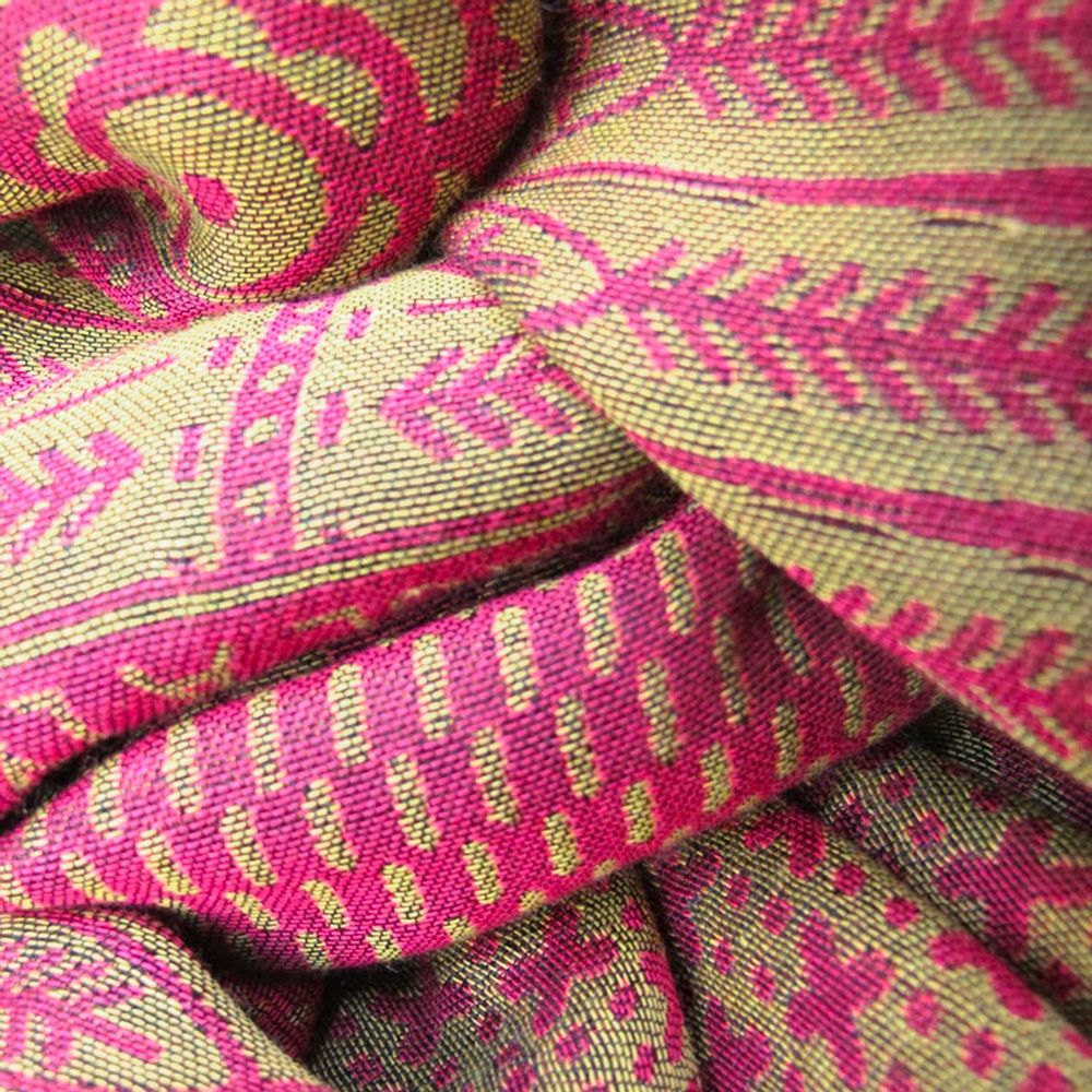 Plaids - Écharpe Maxi coton soie - Parc de la Tête D'or - rose Jaune - SOPHIE GUYOT SILKS