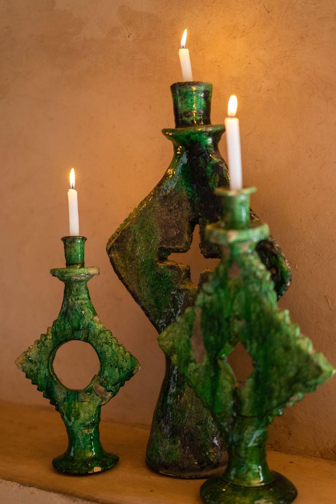 Pottery - Tamegroute candle holder - MAISONS NOMADES