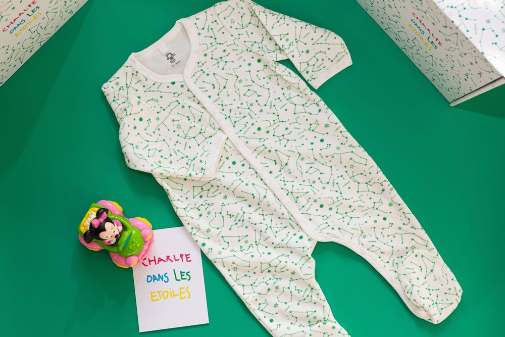Children's bathtime - Green constellations pyjama - CHARLIE DANS LES ETOILES