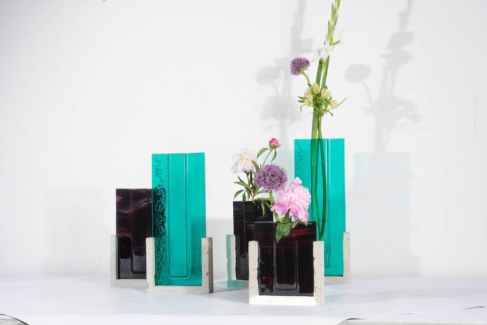 Verre d'art - Vase . HOLETOWN . XXL . Collection Canopée - AURORE BOUTER GLASS ART