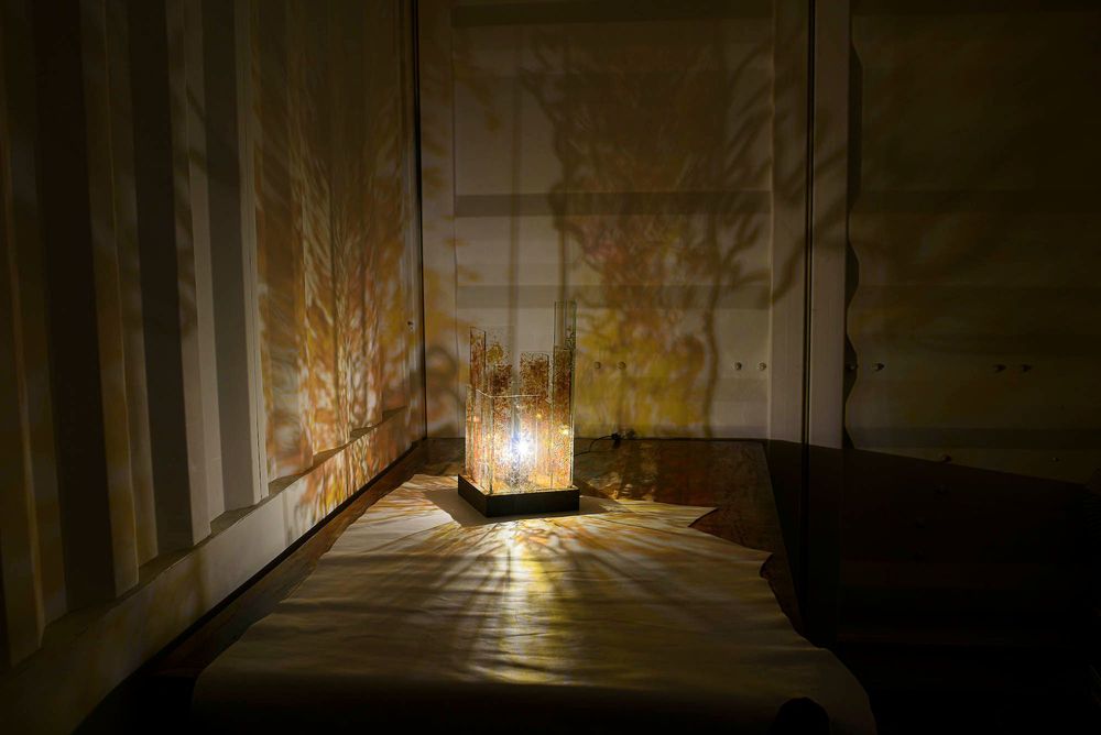 Lampes à poser - Luminaire d'ambiance . NEW-YORK . M . Collection Skyline - AURORE BOUTER GLASS ART
