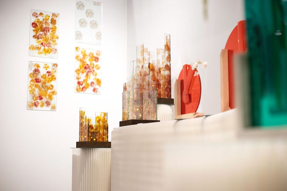 Lampes à poser - Luminaire d'ambiance . NEW-YORK . M . Collection Skyline - AURORE BOUTER GLASS ART
