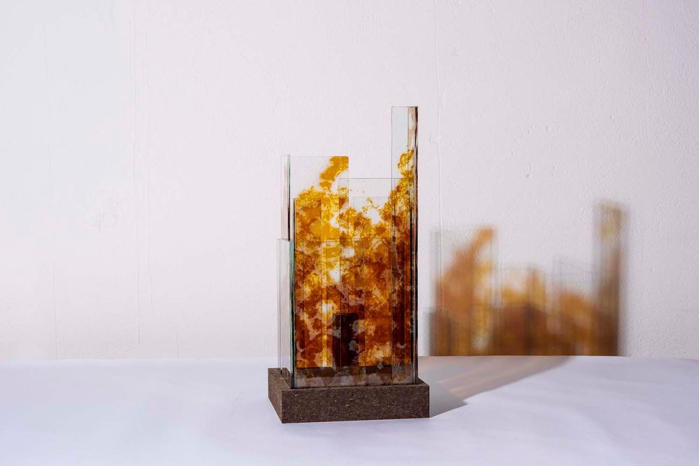 Unique pieces - Ambient light. CUZCO. MR. Skyline Collection - AURORE BOUTER GLASS ART