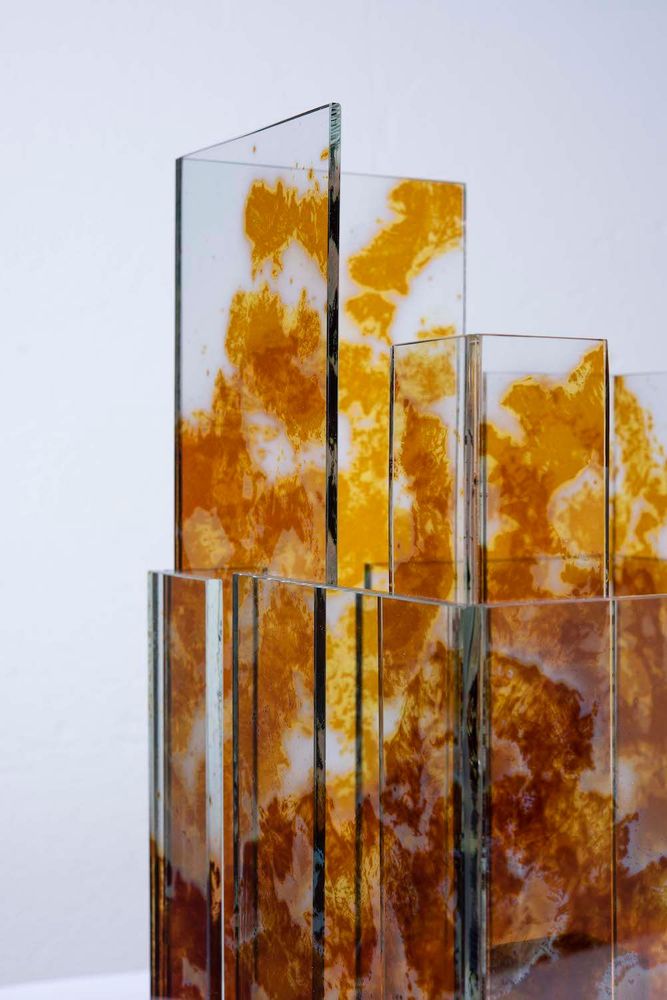 Unique pieces - Ambient light. CUZCO. MR. Skyline Collection - AURORE BOUTER GLASS ART