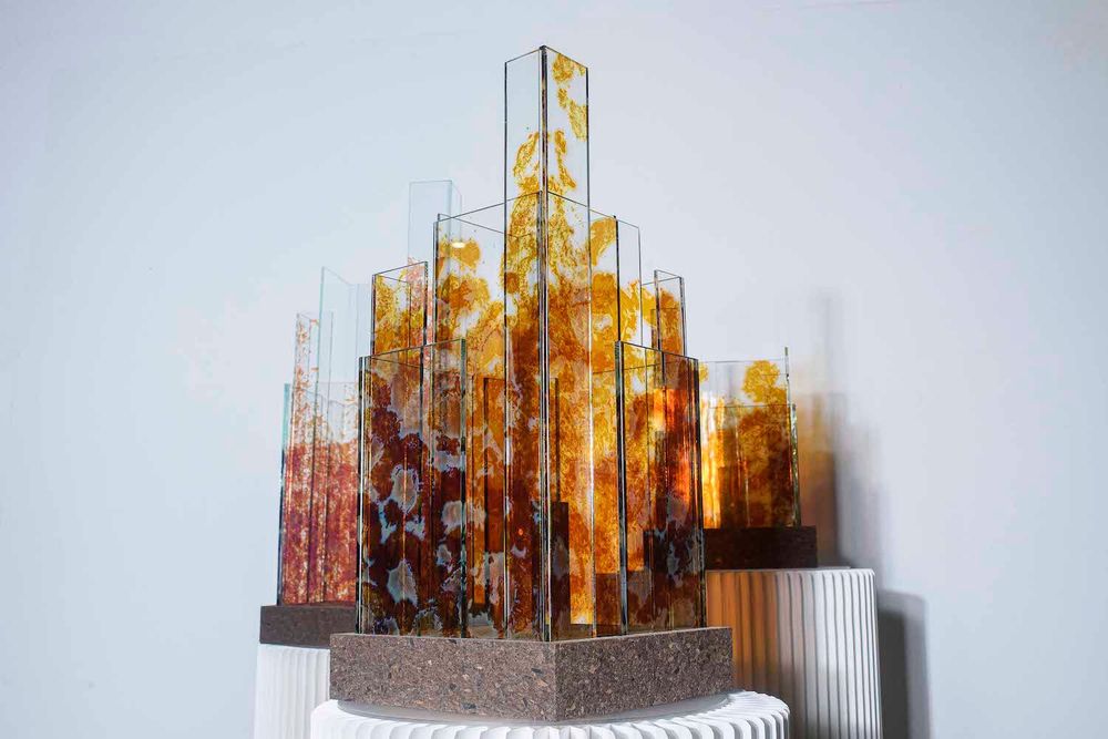 Unique pieces - Ambient light. CUZCO. MR. Skyline Collection - AURORE BOUTER GLASS ART