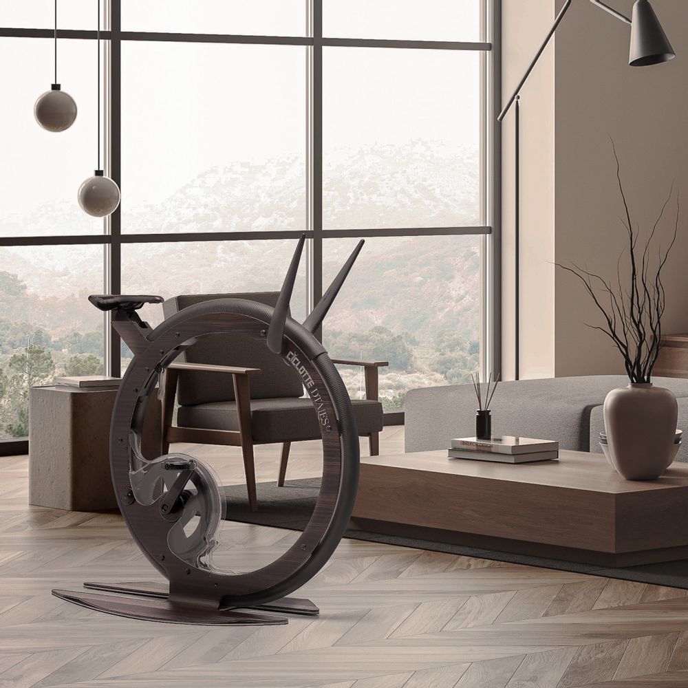 Gym and fitness equipment for hospitalities & contracts - Ciclotte exercise-bike in Wood and Mat carbon fibre - CICLOTTE