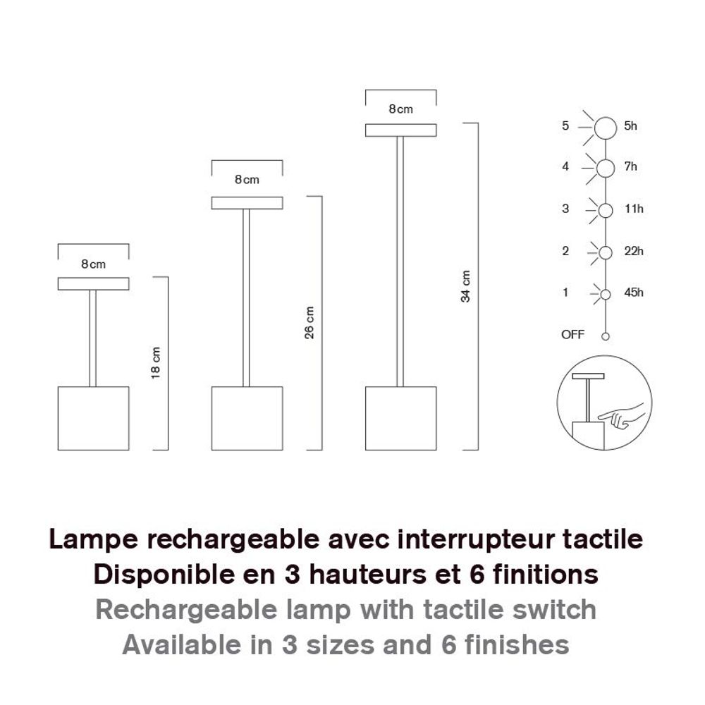 Wireless lamps - Cordless lamp LUXCIOLE White Mini model - HISLE