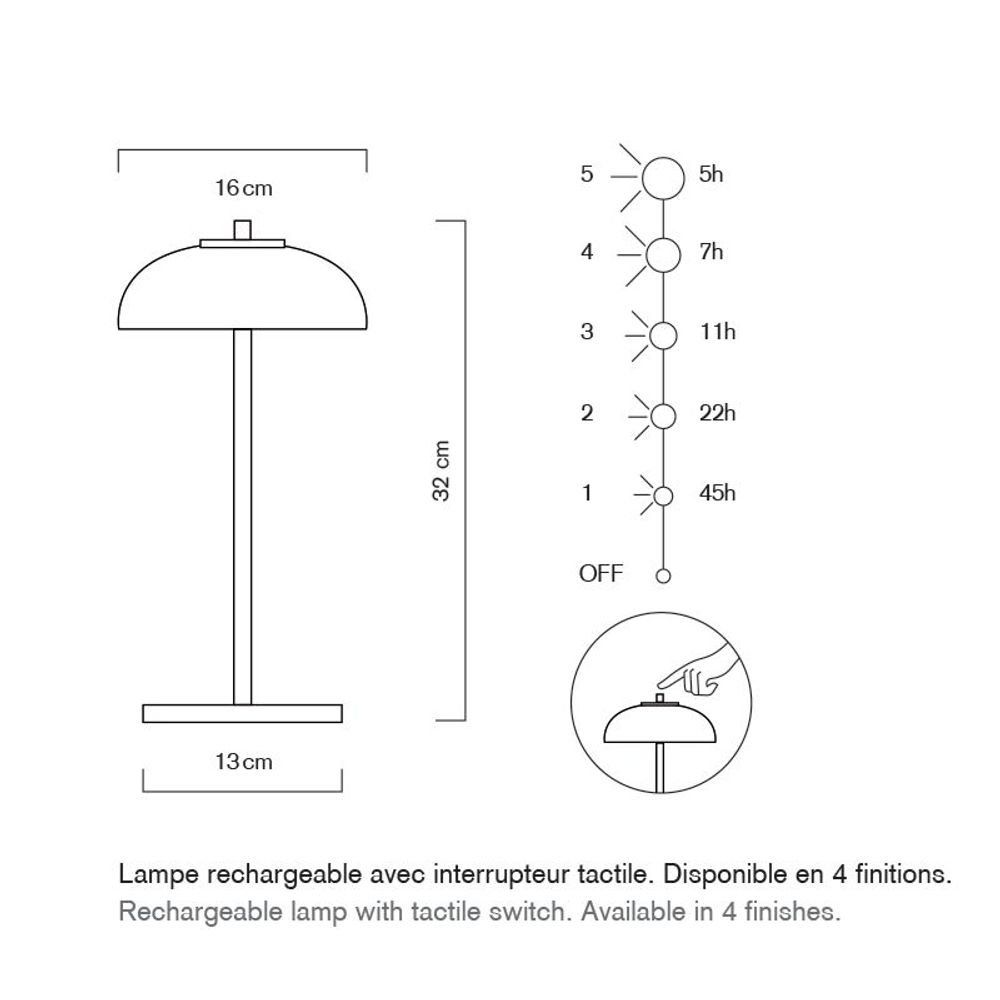 Wireless lamps - Cordless lamp BOLACHA Bronze - HISLE