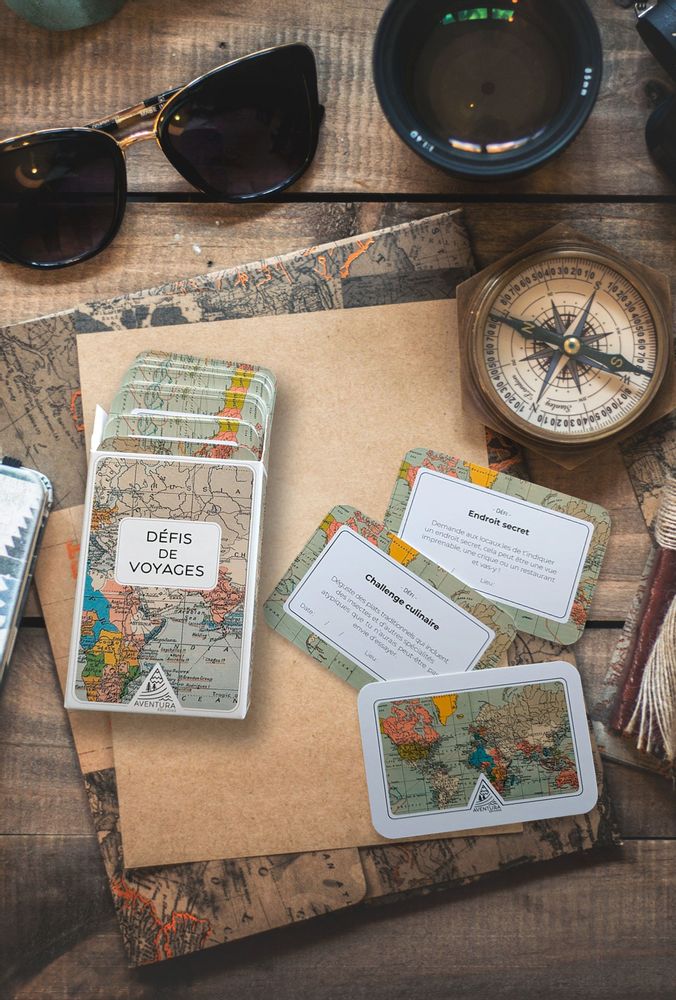 Accessoires de déco extérieure - Jeu de cartes "Défis de voyages" - AVENTURA ÉDITIONS