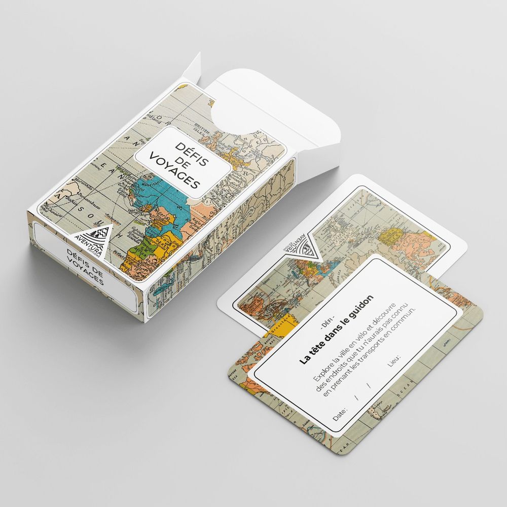 Accessoires de déco extérieure - Jeu de cartes "Défis de voyages" - AVENTURA ÉDITIONS
