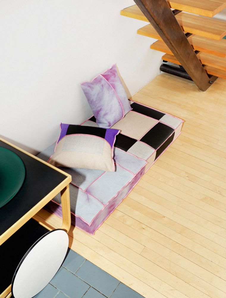Fabric cushions - Floor Pouf made of Discarded Textile - JUSLIN MAUNULA