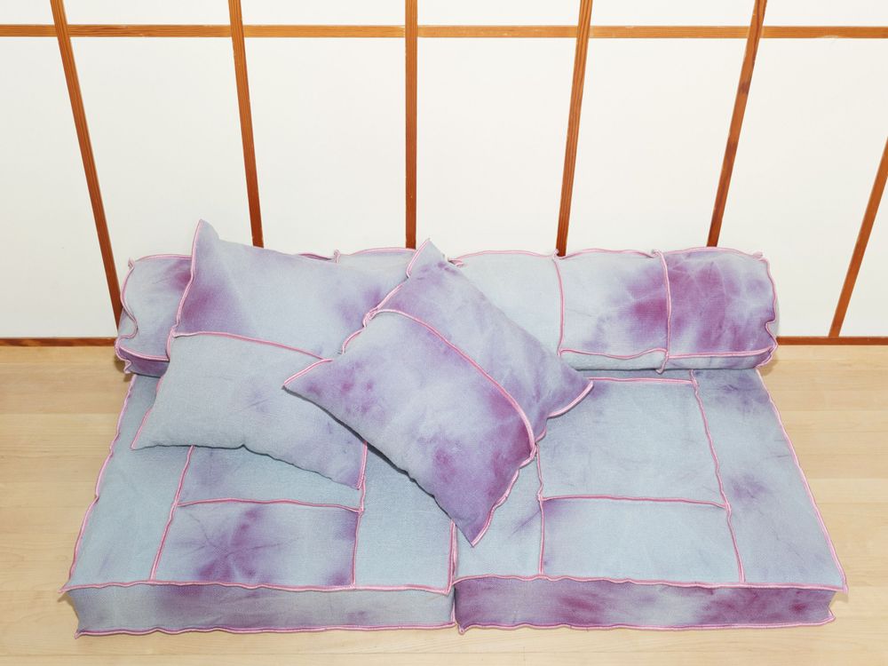 Fabric cushions - Floor Pouf made of Discarded Textile - JUSLIN MAUNULA