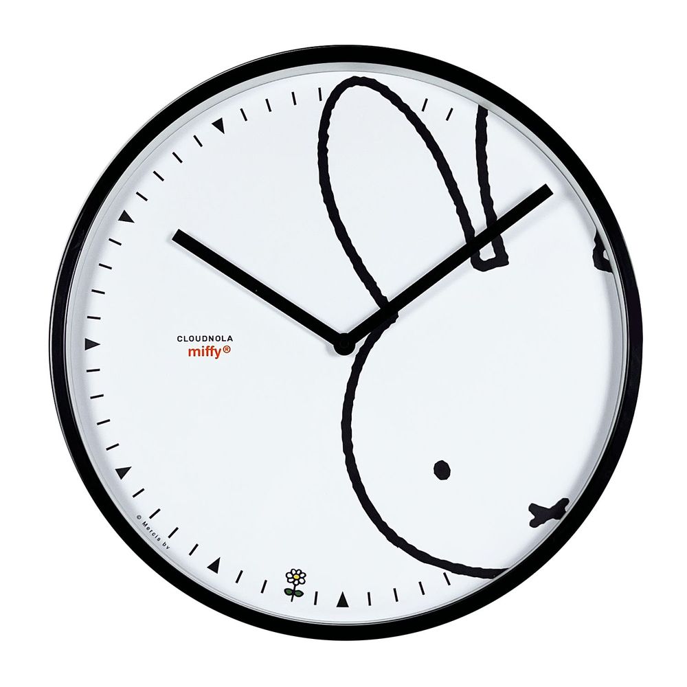Horloges - Horloge Murale Miffy Peek a Boo Black XL, - CLOUDNOLA