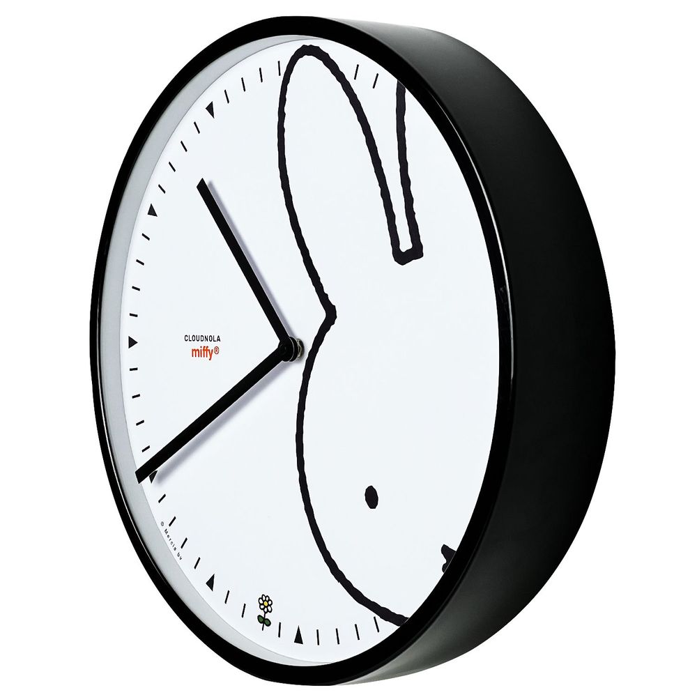 Horloges - Horloge Murale Miffy Peek a Boo Black XL, - CLOUDNOLA