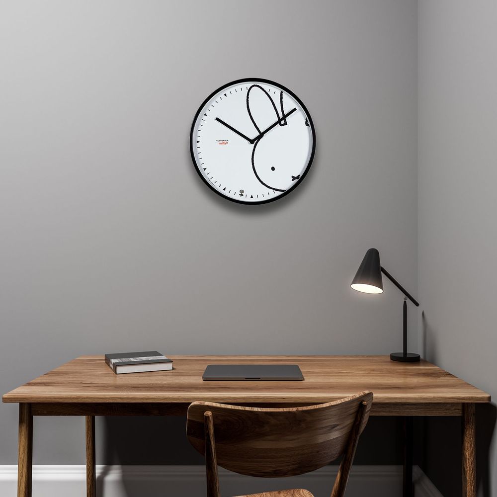 Horloges - Horloge Murale Miffy Peek a Boo Black XL, - CLOUDNOLA