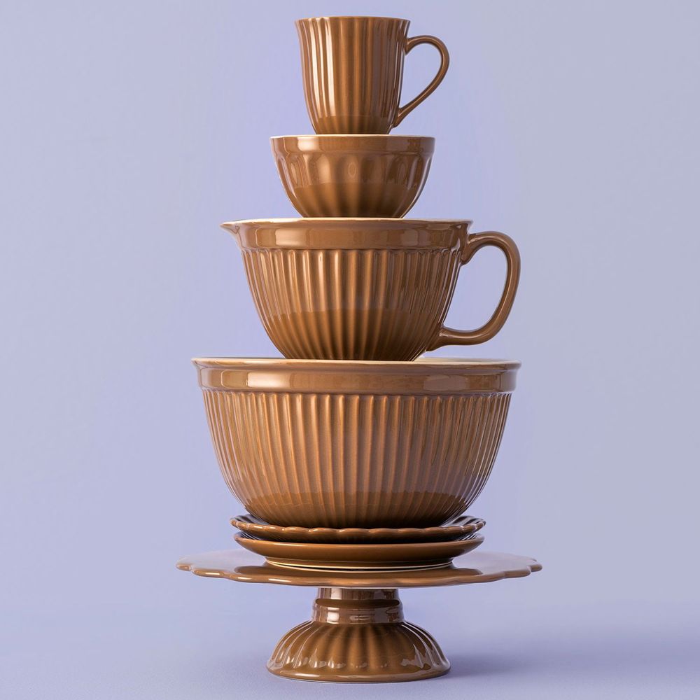 Objets de décoration - Mynte® Hazelnut & Wheat Straw en grès et en tricot - IB LAURSEN