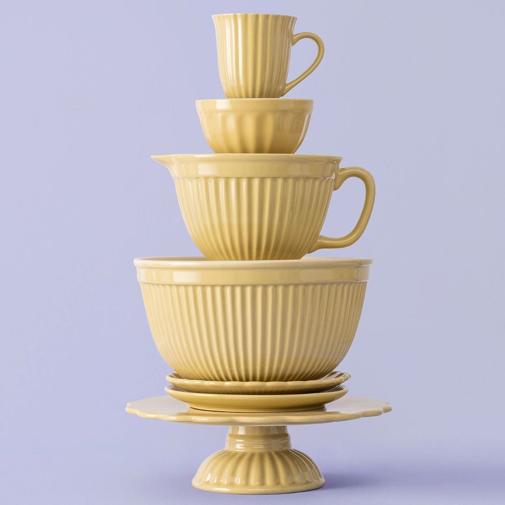 Objets de décoration - Mynte® Hazelnut & Wheat Straw en grès et en tricot - IB LAURSEN