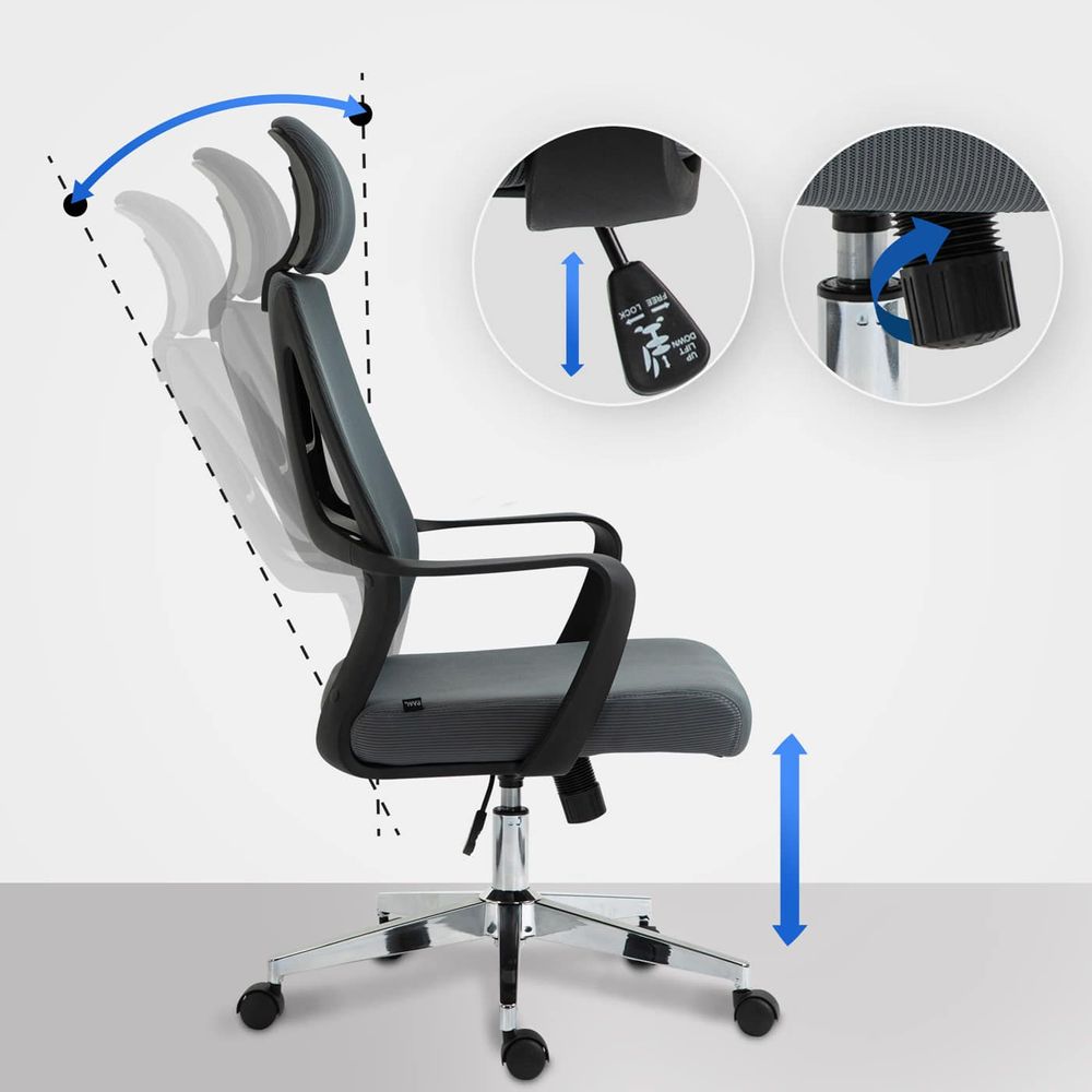 Fauteuils - Chaise de bureau Kanab - tissu et velours - cadre acier chromé - VIBORR