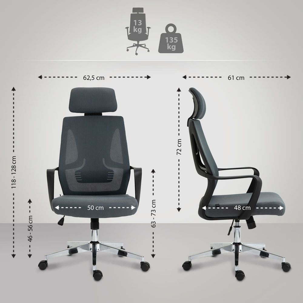 Fauteuils - Chaise de bureau Kanab - tissu et velours - cadre acier chromé - VIBORR