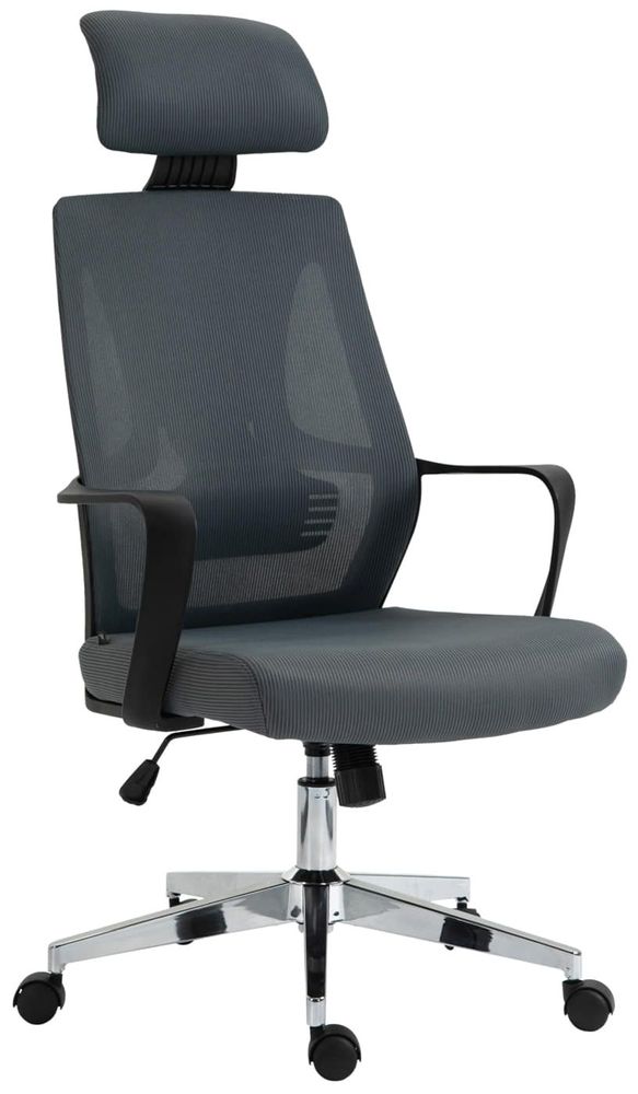 Fauteuils - Chaise de bureau Kanab - tissu et velours - cadre acier chromé - VIBORR