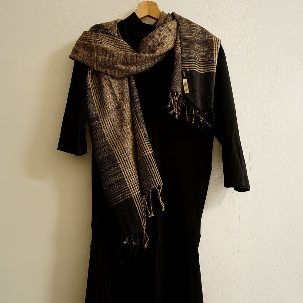 Foulards et écharpes - ETOLE EN SOIE SAUVAGE "ASSAM" - KARAWAN AUTHENTIC