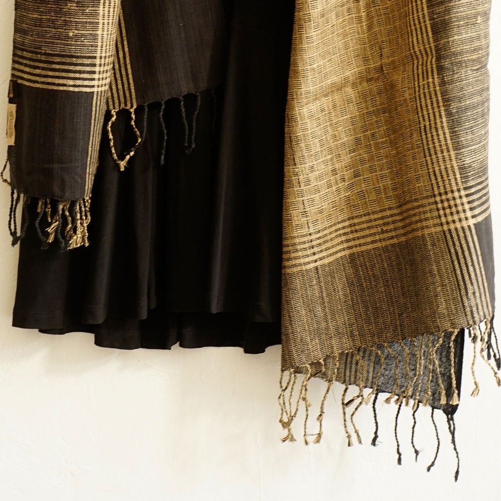 Foulards et écharpes - ETOLE EN SOIE SAUVAGE "ASSAM" - KARAWAN AUTHENTIC